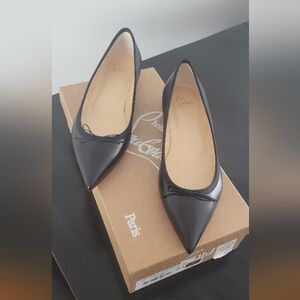 Christian Louboutin Black Leather Ballet Flat